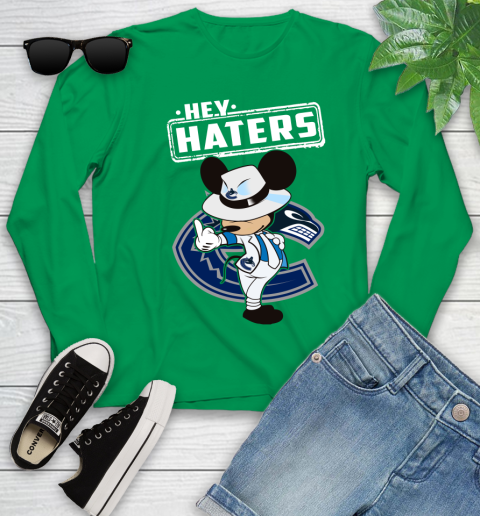 NHL Hey Haters Mickey Hockey Sports Vancouver Canucks Youth Long Sleeve 7