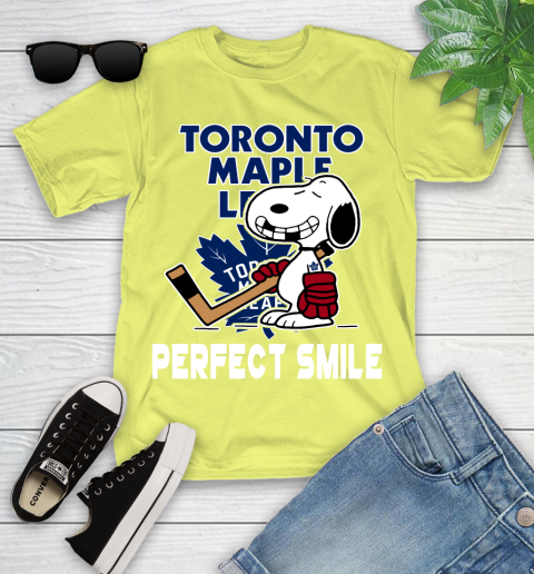 NHL Toronto Maple Leafs Snoopy Perfect Smile The Peanuts Movie Hockey T Shirt Youth T-Shirt 10