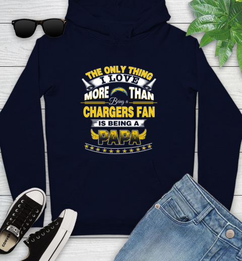 NFL The Only Thing I Love More Than Being A Los Angeles Chargers Fan Is Being A Papa Football Youth Hoodie 3
