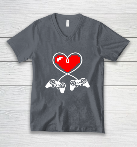 This Is My Valentine Pajama Shirt Gamer Controller V-Neck T-Shirt 3