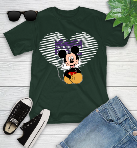 NBA Sacramento Kings The Heart Mickey Mouse Disney Basketball Youth T-Shirt 5
