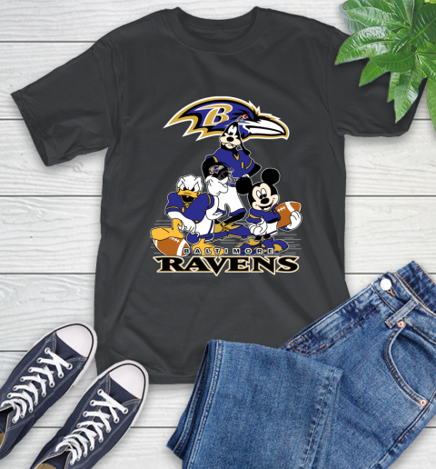 NFL Baltimore Ravens Mickey Mouse Donald Duck Goofy Football Shirt T-Shirt