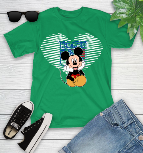 NHL New York Rangers The Heart Mickey Mouse Disney Hockey Youth T-Shirt 8