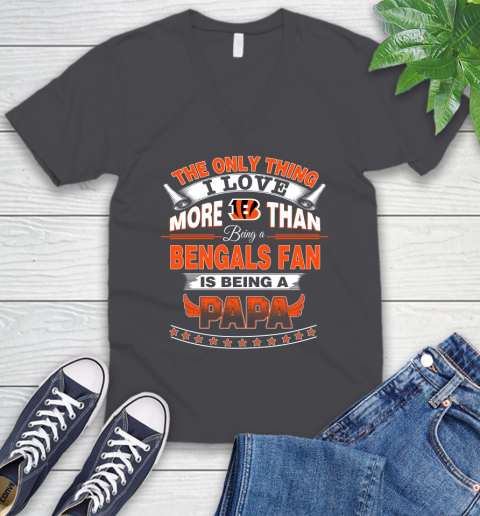 NFL The Only Thing I Love More Than Being A Cincinnati Bengals Fan Is Being A Papa Football V-Neck T-Shirt 4
