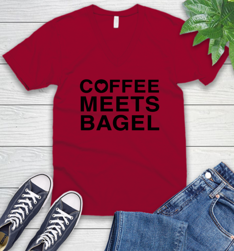 Coffee meets bagel V-Neck T-Shirt 5