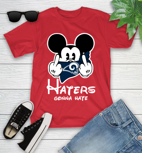 NFL Los Angeles Rams Haters Gonna Hate Mickey Mouse Disney Football T Shirt Youth T-Shirt 13