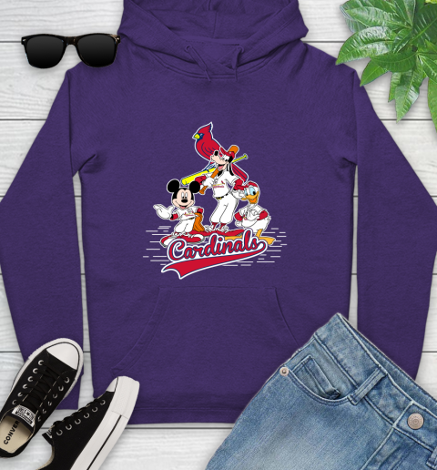 MLB St.Louis Cardinals Mickey Mouse Donald Duck Goofy Baseball T Shirt Youth Hoodie 5