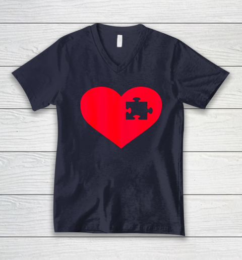 Family Valentine Insert Heart Gift V-Neck T-Shirt 8