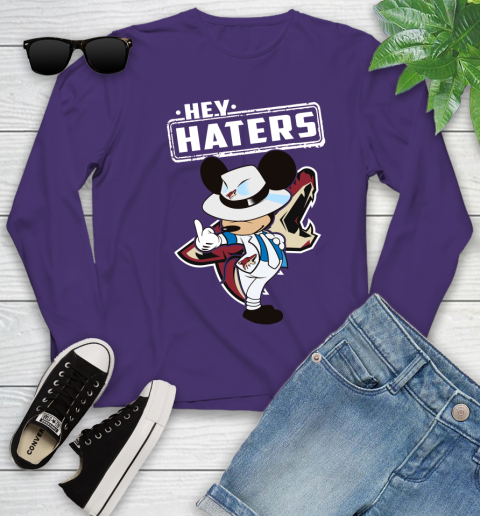 NHL Hey Haters Mickey Hockey Sports Arizona Coyotes Youth Long Sleeve 4
