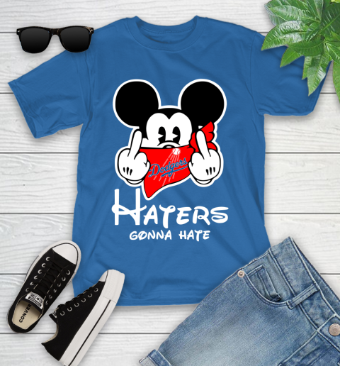 MLB Los Angeles Dodgers Haters Gonna Hate Mickey Mouse Disney Baseball T Shirt_000 Youth T-Shirt 12