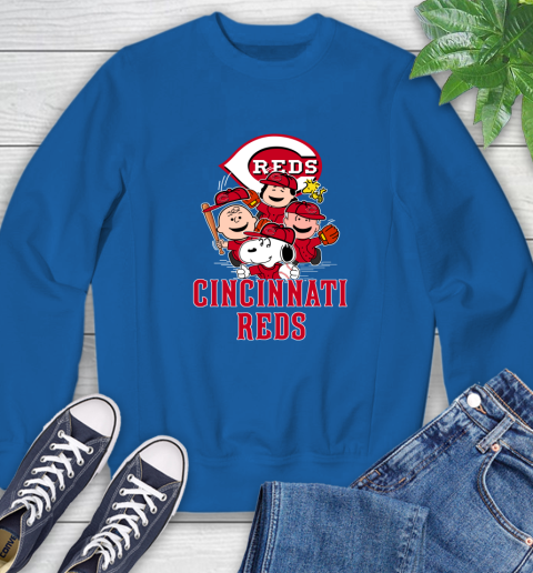 MLB Cincinnati Reds Snoopy Charlie Brown Woodstock The Peanuts Movie Baseball T Shirt_000 Sweatshirt 9