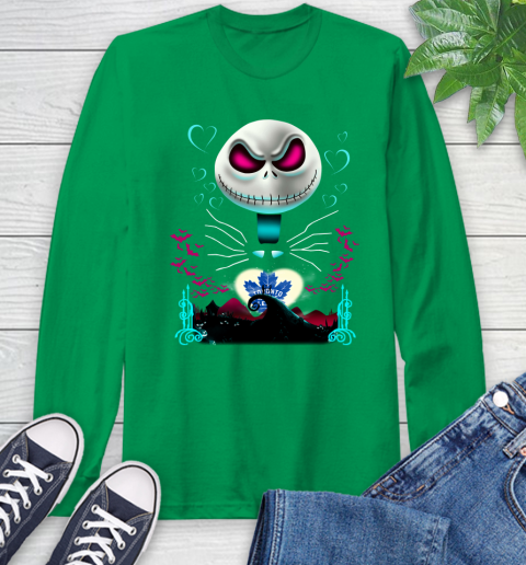 NHL Toronto Maple Leafs Jack Skellington Sally The Nightmare Before Christmas Hockey Long Sleeve T-Shirt 8