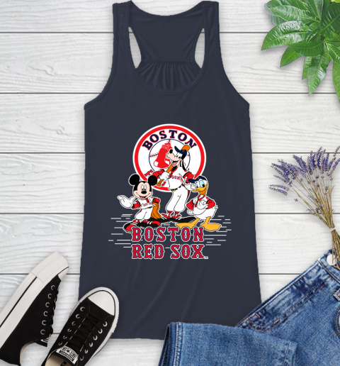 MLB Boston Red Sox Mickey Mouse Donald Duck Goofy Baseball T Shirt Racerback Tank 10