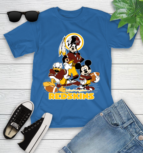 NFL Washington Redskins Mickey Mouse Donald Duck Goofy Football Shirt Youth T-Shirt 12