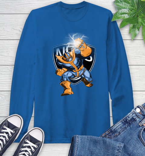 Brooklyn Nets NBA Basketball Thanos Avengers Infinity War Marvel Long Sleeve T-Shirt 10