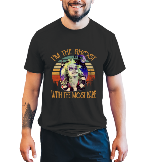 Beetlejuice Vintage T Shirt, I'm The Ghost With The Most Babe Shirt, Halloween Gifts