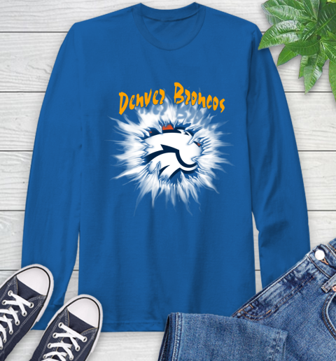 Denver Broncos NFL Football Adoring Fan Rip Sports Long Sleeve T-Shirt 10