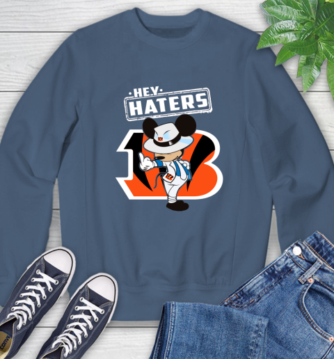 NFL Hey Haters Mickey Football Sports Cincinnati Bengals Sweatshirt 8