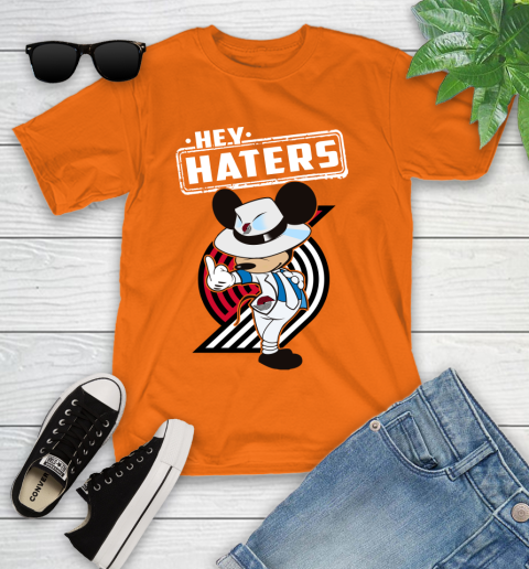 NBA Hey Haters Mickey Basketball Sports Portland Trail Blazers Youth T-Shirt 9