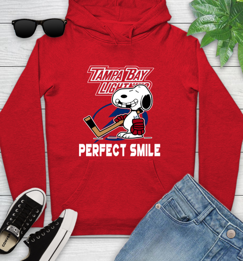 NHL Tampa Bay Lightning Snoopy Perfect Smile The Peanuts Movie Hockey T Shirt Youth Hoodie 12