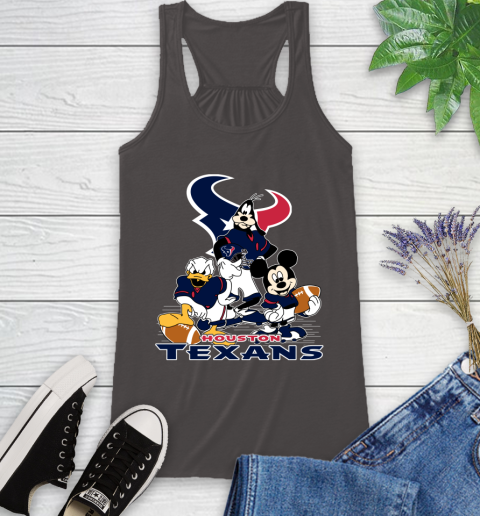 NFL Houston Texans Mickey Mouse Donald Duck Goofy Football Shirt Racerback Tank 11