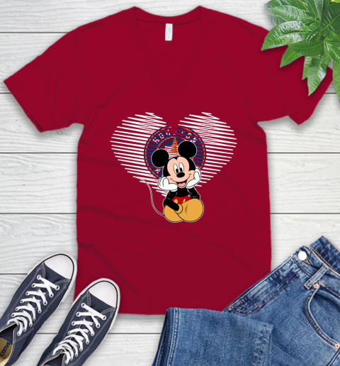 MLB Houston Astros The Heart Mickey Mouse Disney Baseball T Shirt_000 V-Neck T-Shirt 7