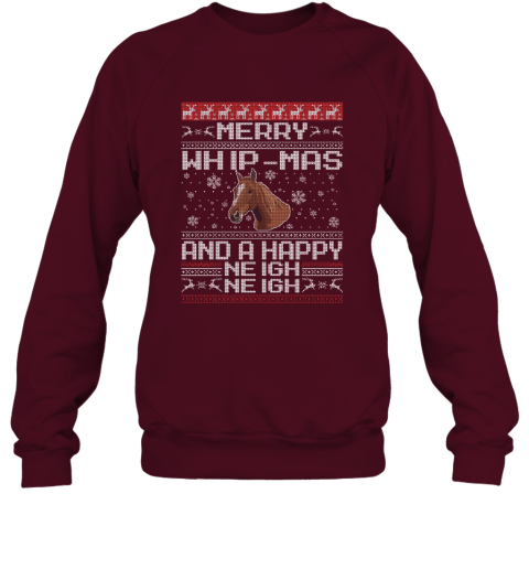 The Merry Whip mas and Happy Neigh Neigh Shirt Horse Lover Hoodie Horse Christmas Gift Sweater Sweatshirt