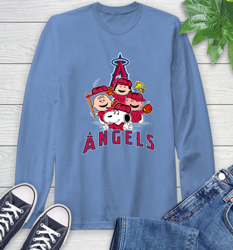 MLB Los Angeles Angels Snoopy Charlie Brown Woodstock The Peanuts Movie Baseball T Shirt_000 Long Sleeve T-Shirt 12