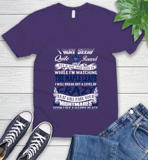 Toronto Maple Leafs NHL Hockey Don't Mess With Me While I'm Watching My Team V-Neck T-Shirt 9