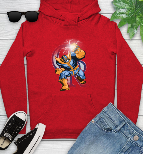 Colorado Rockies MLB Baseball Thanos Avengers Infinity War Marvel Youth Hoodie 12