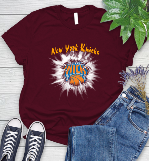 New York Knicks NBA Basketball Rip Sports Women's T-Shirt 7