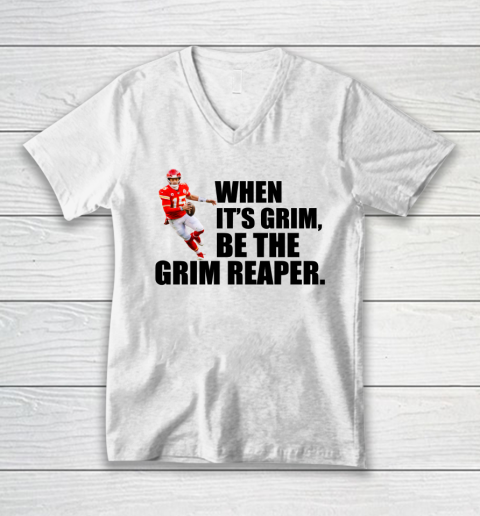 Mahomes Grim Reaper Shirt V-Neck T-Shirt