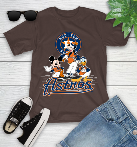 MLB Houston Astros Mickey Mouse Donald Duck Goofy Baseball T Shirt Youth T-Shirt 22