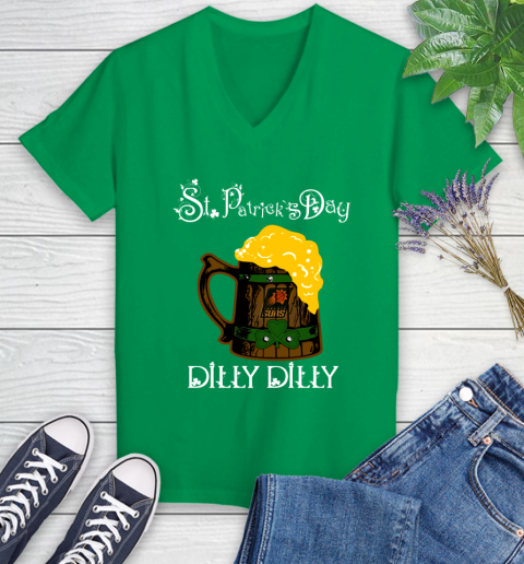 NBA Phoenix Suns St Patrick's Day Dilly Dilly Beer Basketball Sports Women's V-Neck T-Shirt 5