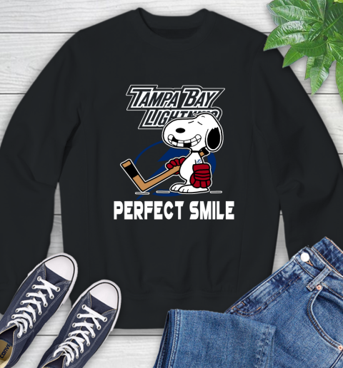NHL Tampa Bay Lightning Snoopy Perfect Smile The Peanuts Movie Hockey T Shirt Sweatshirt
