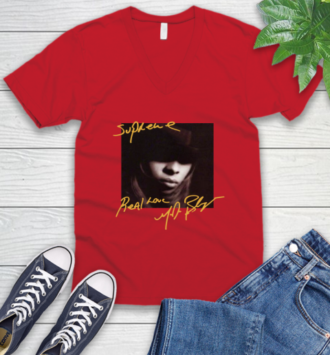 Mary J Blige V-Neck T-Shirt 7