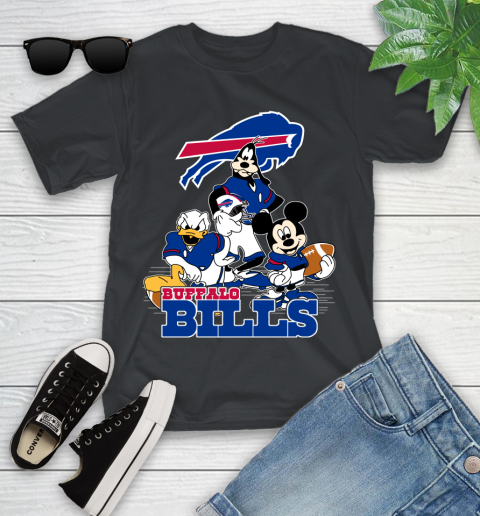 NFL Buffalo Bills Mickey Mouse Donald Duck Goofy Football Shirt Youth T-Shirt