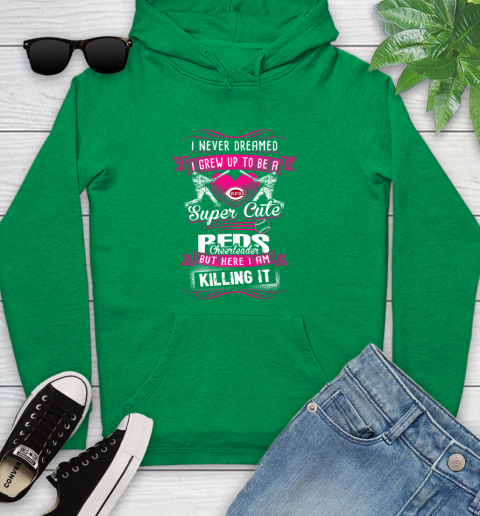 Cincinnati Reds MLB Baseball I Never Dreamed I Grew Up To Be A Super Cute Cheerleader Youth Hoodie 9