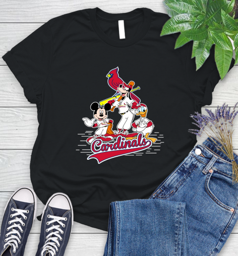 MLB St.Louis Cardinals Mickey Mouse Donald Duck Goofy Baseball T Shirt Women's T-Shirt