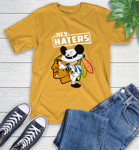 NHL Hey Haters Mickey Hockey Sports Chicago Blackhawks T-Shirt 2