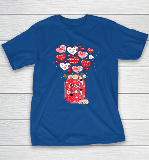 Buffalo Plaid Hearts Loved Grammy Valentine Day Youth T-Shirt 7