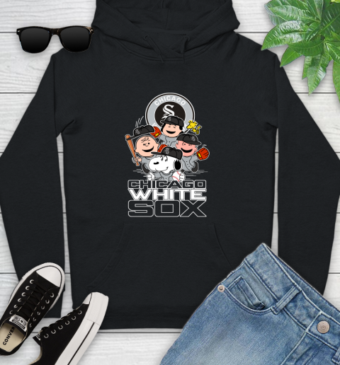 MLB Chicago White Sox Snoopy Charlie Brown Woodstock The Peanuts Movie Baseball T Shirt_000 Youth Hoodie