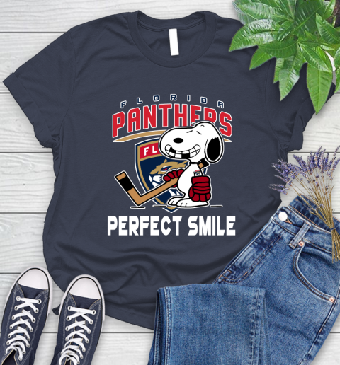 NHL Florida Panthers Snoopy Perfect Smile The Peanuts Movie Hockey T Shirt Women's T-Shirt 14