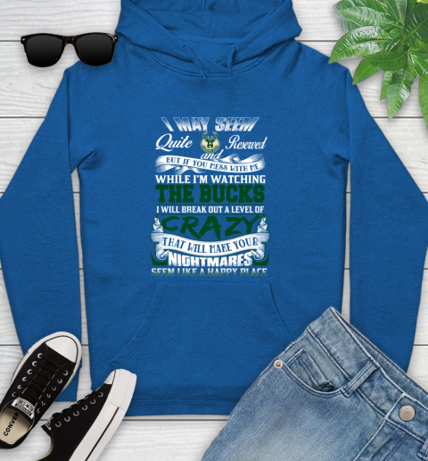 Milwaukee Bucks NBA Basketball Don't Mess With Me While I'm Watching My Team Youth Hoodie 11