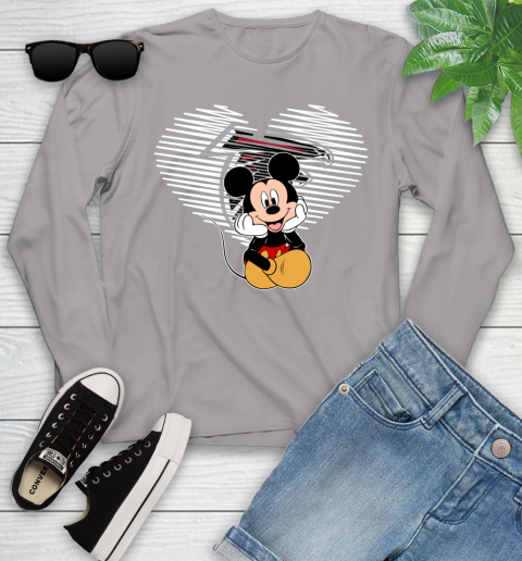 NFL Atlanta Falcons The Heart Mickey Mouse Disney Football T Shirt_000 Youth Long Sleeve 5