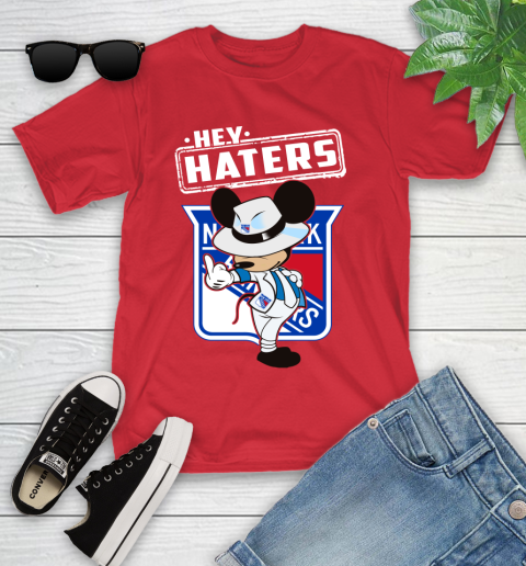 NHL Hey Haters Mickey Hockey Sports New York Rangers Youth T-Shirt 13