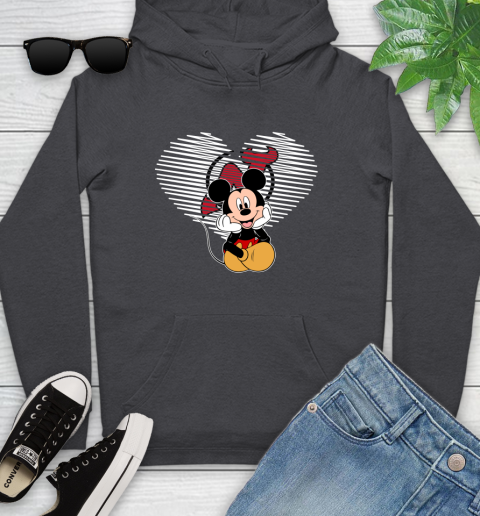 NHL New Jersey Devils The Heart Mickey Mouse Disney Hockey Youth Hoodie 8