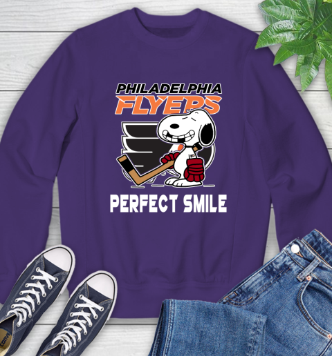 NHL Philadelphia Flyers Snoopy Perfect Smile The Peanuts Movie Hockey T Shirt Sweatshirt 4