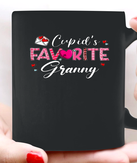 Cupid's Favorite Granny Leopard Plaid Funny Valentine Day Ceramic Mug 11oz 2