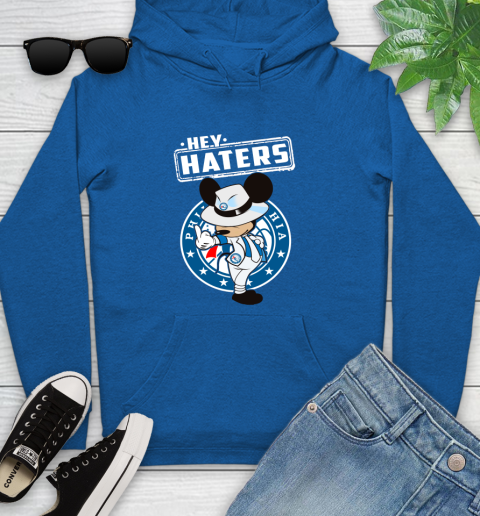 NBA Hey Haters Mickey Basketball Sports Philadelphia 76ers Youth Hoodie 11